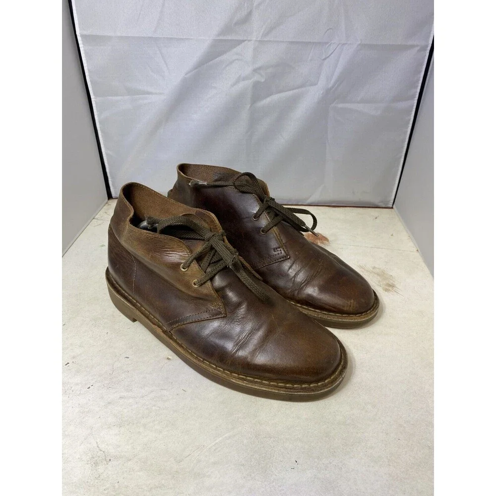 Clarks Mens Bushacre 2 Ankle Chukka Boots Brown Lace Up Round Toe 9M